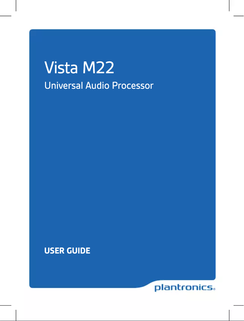 Page 1 de la notice Manuel utilisateur Plantronics Vista M22
