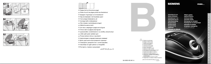 Page 1 de la notice Manuel utilisateur Siemens VS08G1623