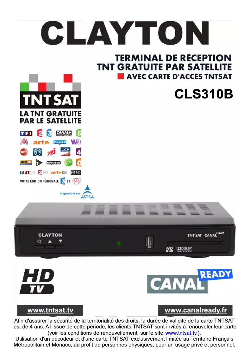 Page n°1 - Manuel utilisateur Clayton CLS310B