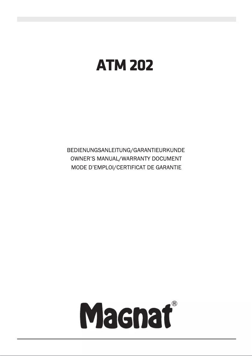 Página 1 del manual Manual de usuario Magnat ATM 202