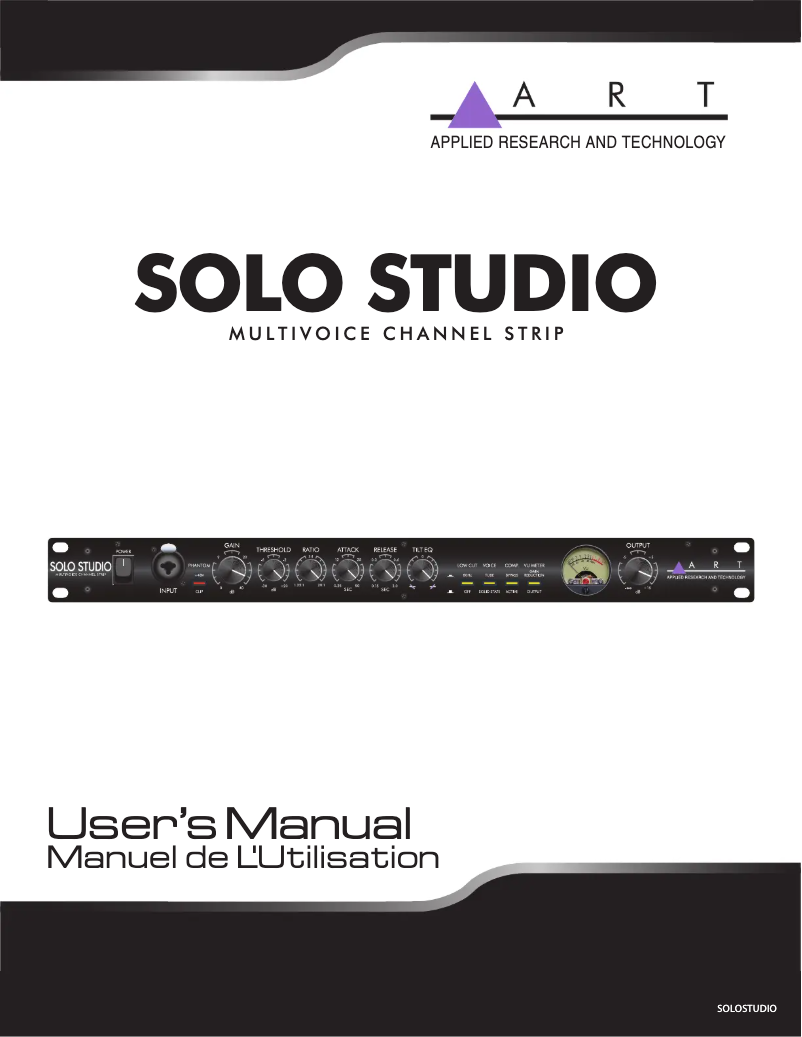 Image de la première page du manuel de l'appareil SOLO STUDIO