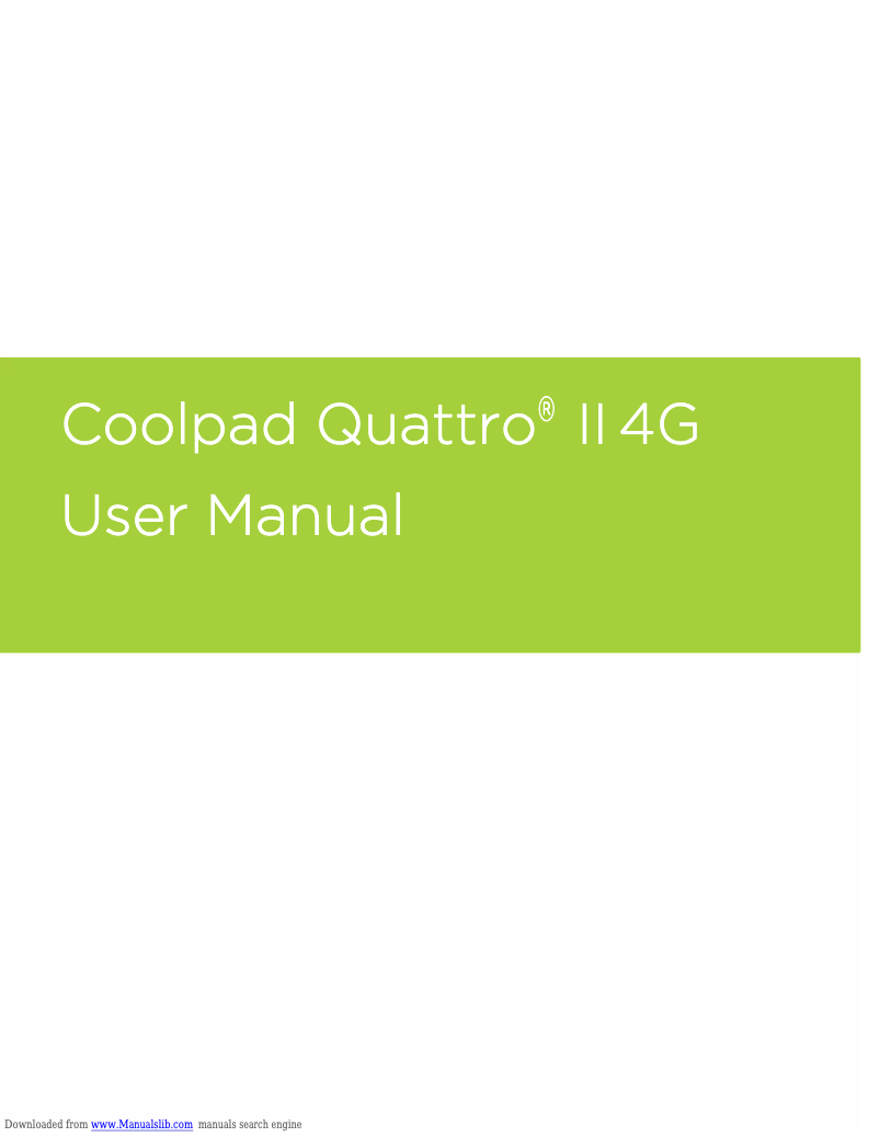 Page n°1 - Manuel utilisateur Coolpad Quattro II 4G
