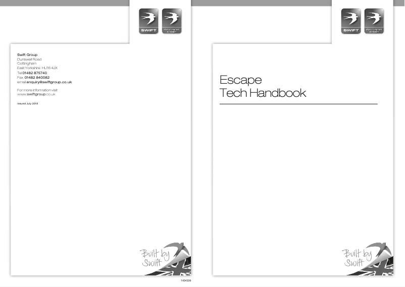 Image de la première page du manuel de l'appareil Escape (2014)