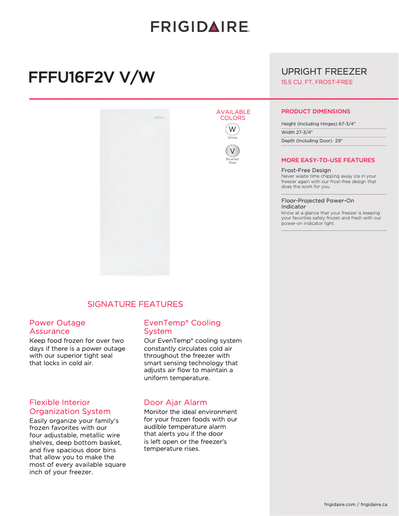 Image de la première page du manuel de l'appareil FFFU16F2VV