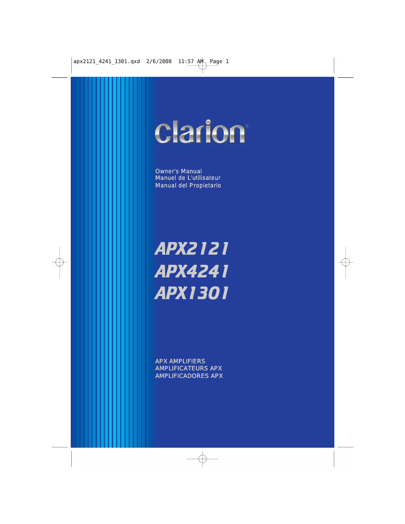 Página 1 del manual Manual de usuario Clarion APX4241