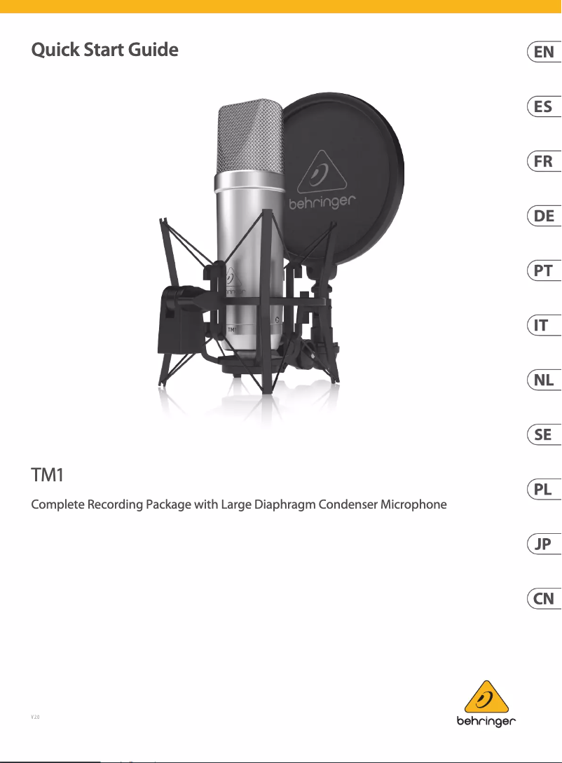 Página 1 del manual Guía de inicio rápido Behringer TM1