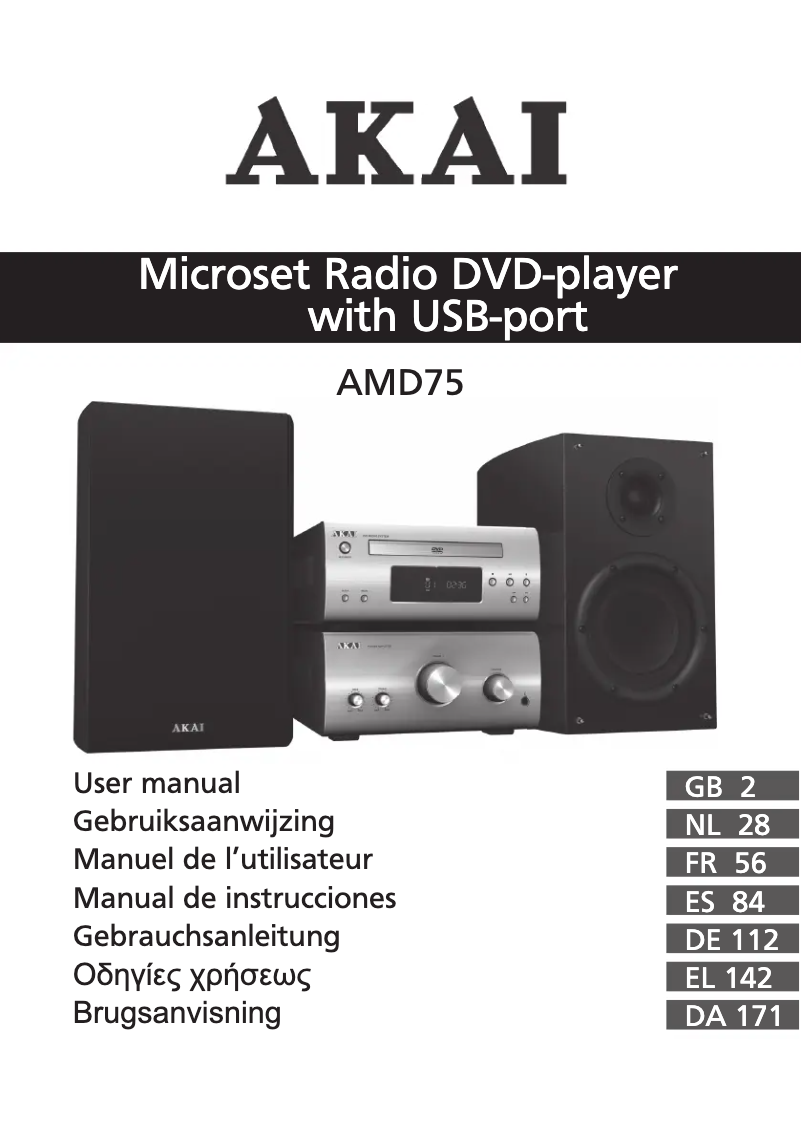 Page 1 de la notice Manuel utilisateur AKAI AMD75