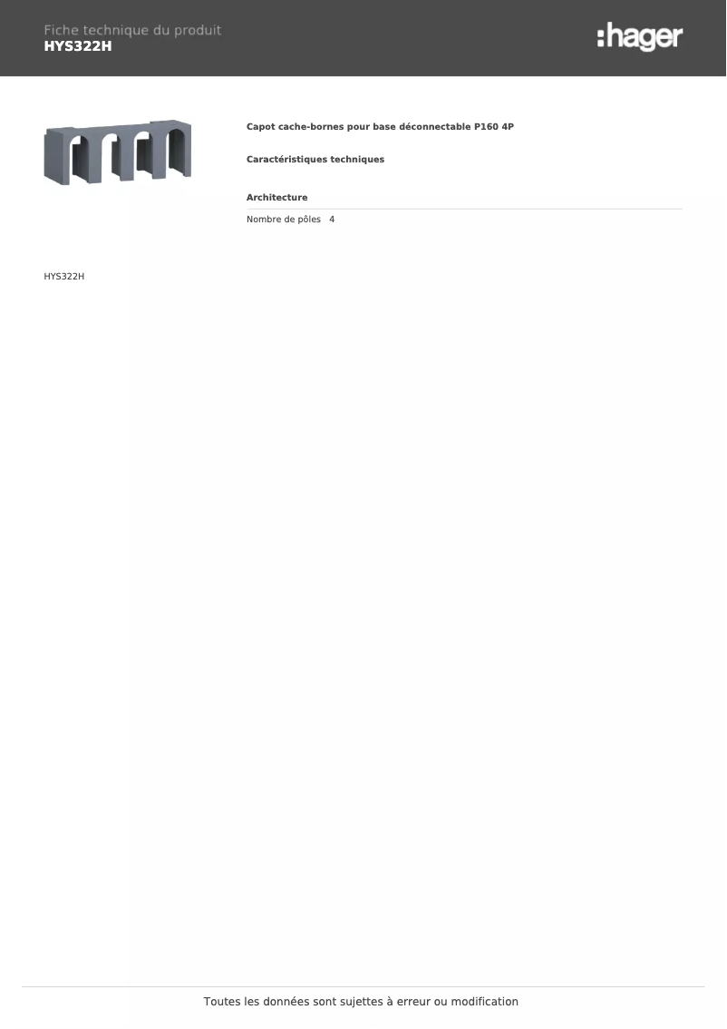 Image de la première page du manuel de l'appareil HYS322H