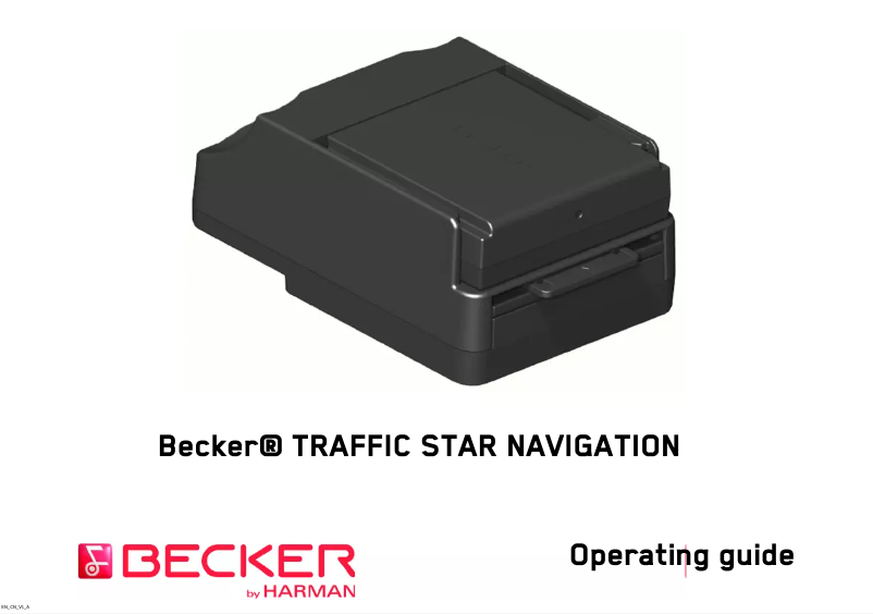 Page n°1 - Manuel utilisateur Becker Traffic Star