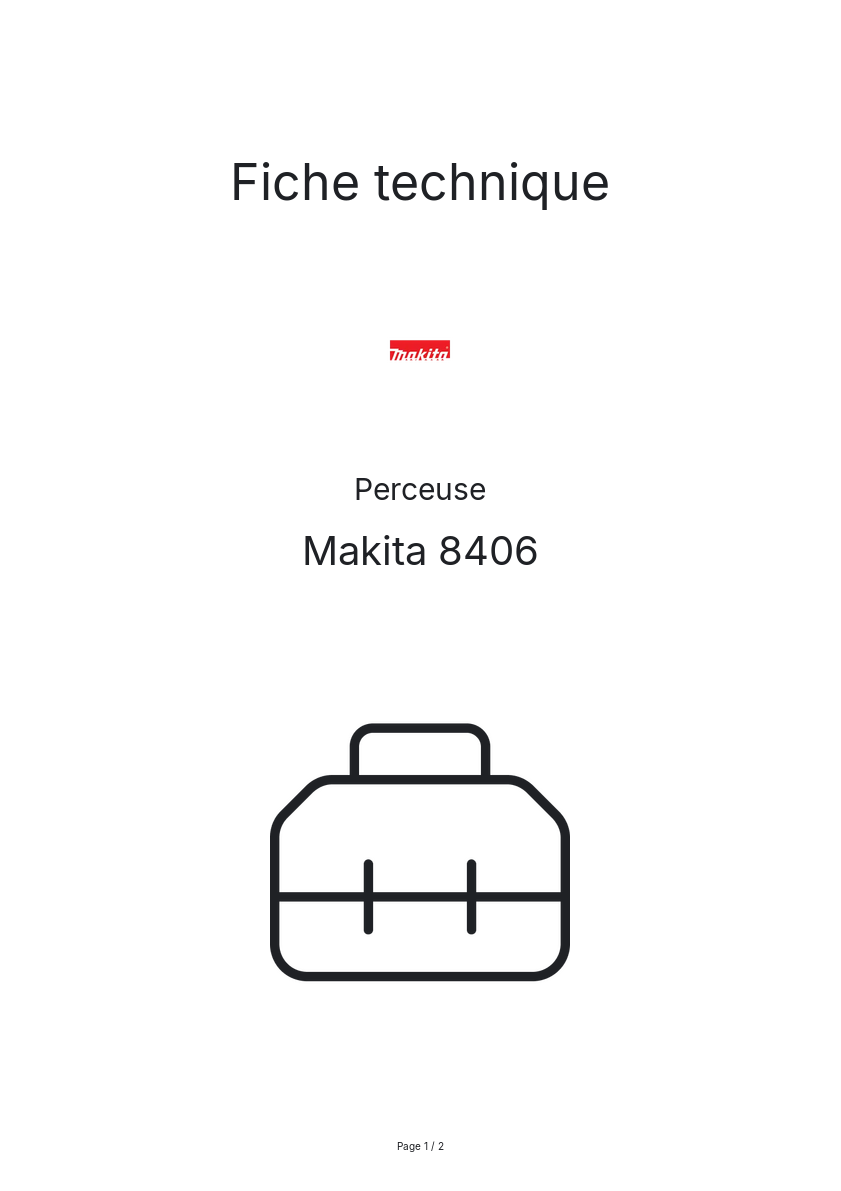 Image de la première page du manuel de l'appareil 8406