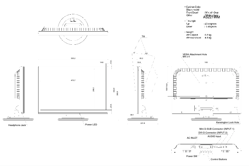 Image de la première page du manuel de l'appareil AccuSync AS221WM