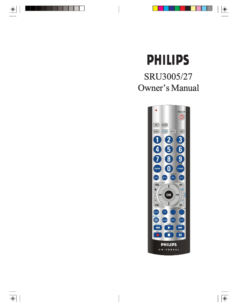 Page n°1 - Manuel utilisateur Philips SRU3005