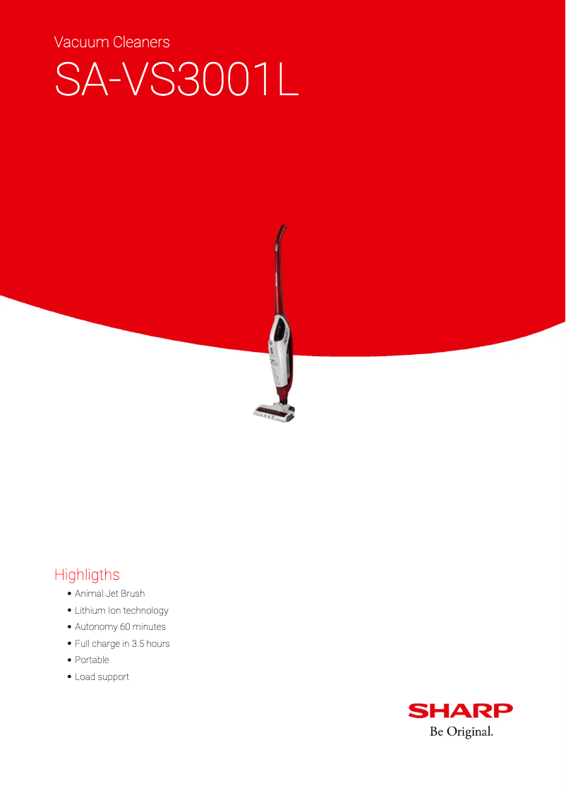 Page 1 de la notice Manuel utilisateur Sharp SA-VS3001L