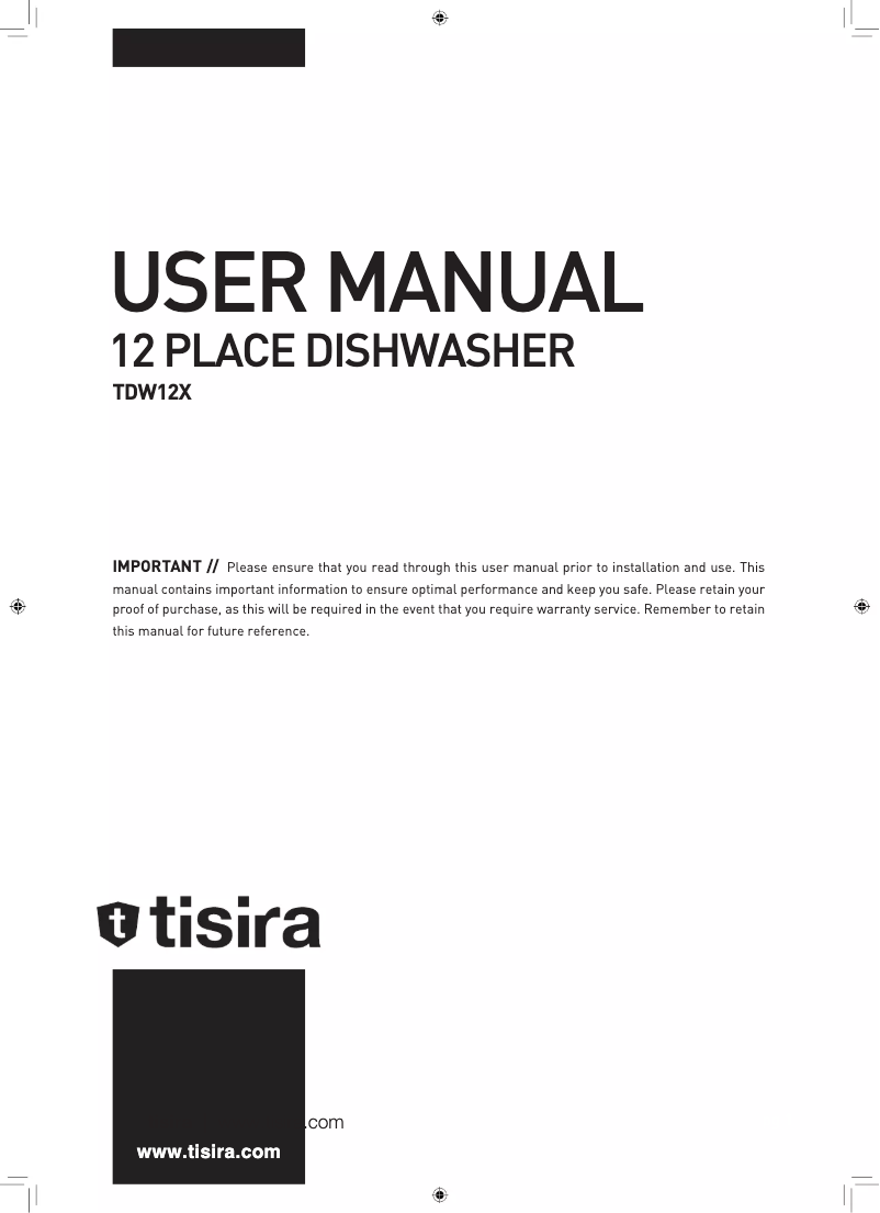 Page n°1 - Manuel utilisateur Tisira TDW12X