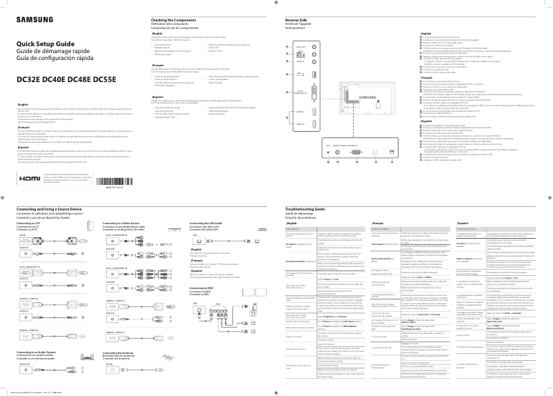 Page n°1 - Guide d'installation Samsung DC40E