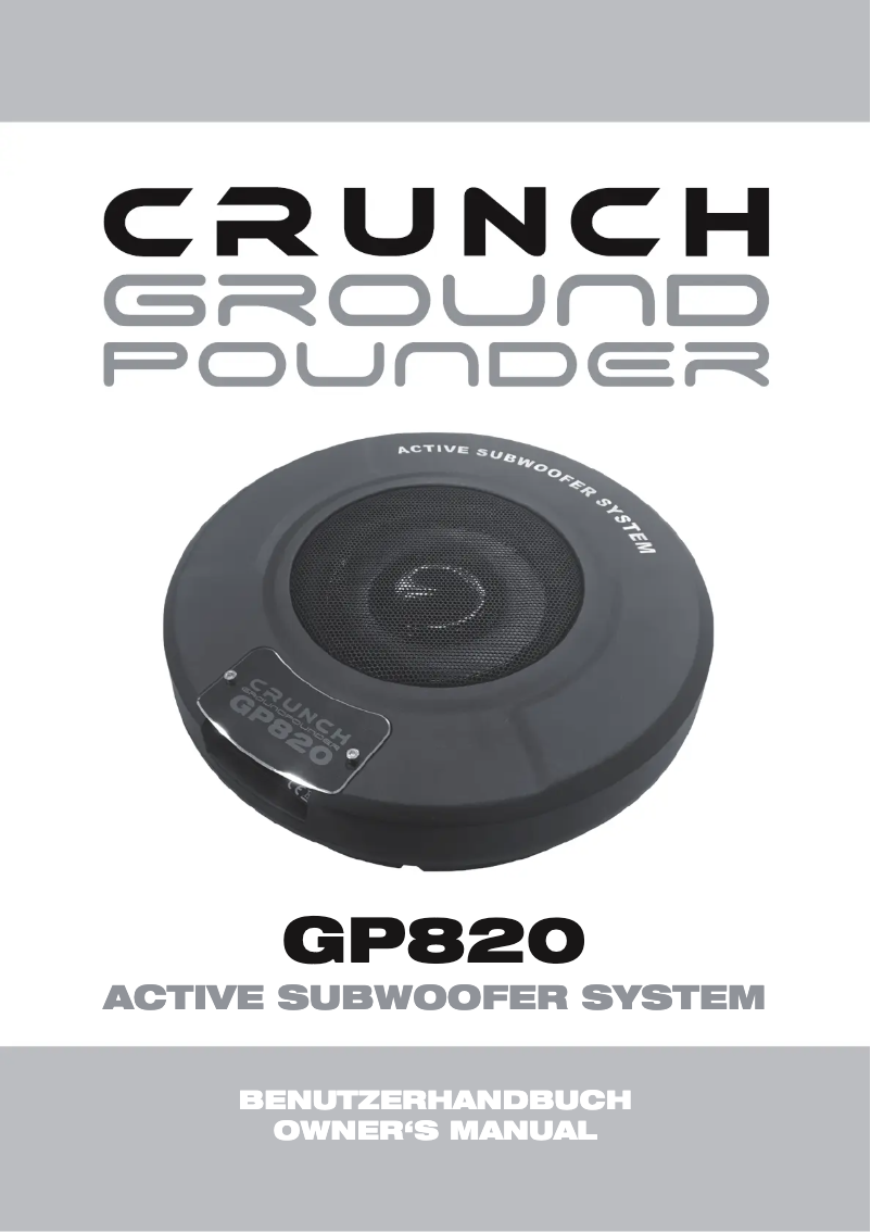 Page 1 of the manual User Manual Crunch GP820