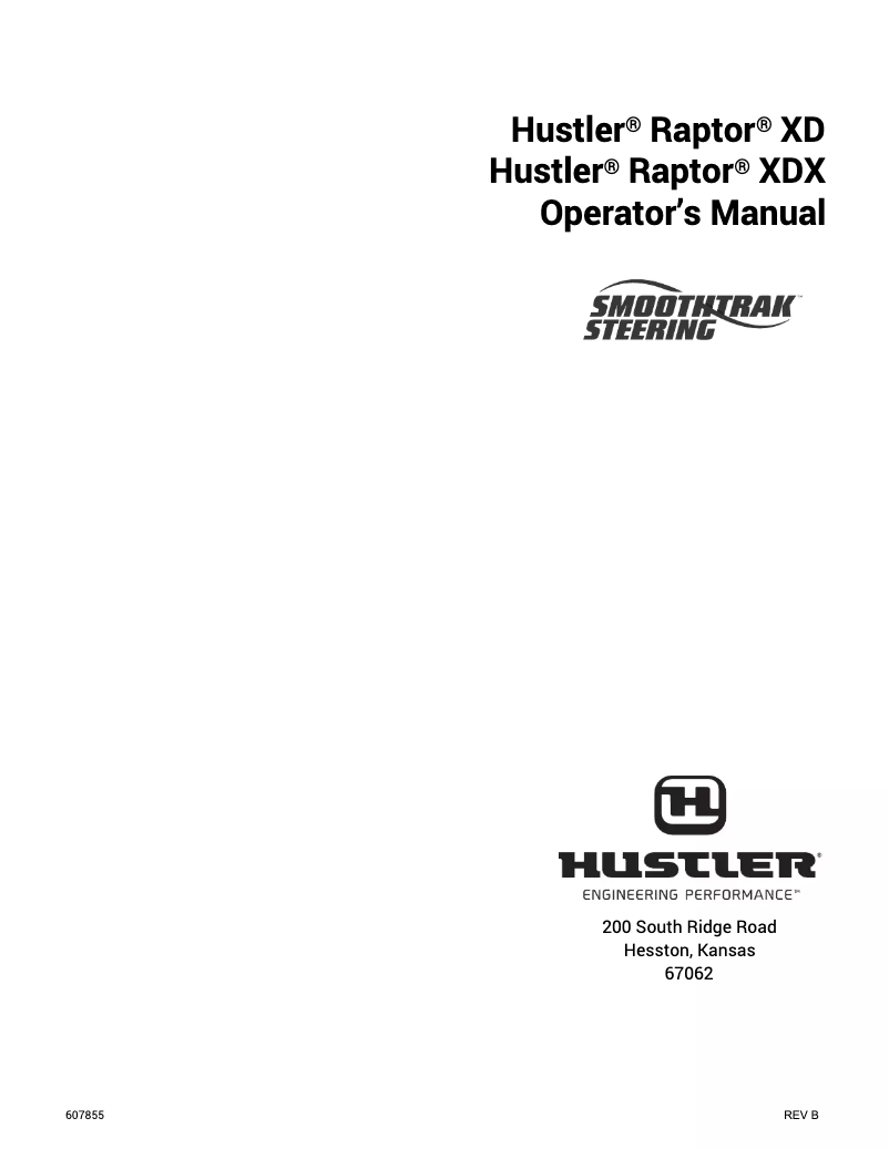 Page 1 de la notice Manuel utilisateur Hustler Raptor XD