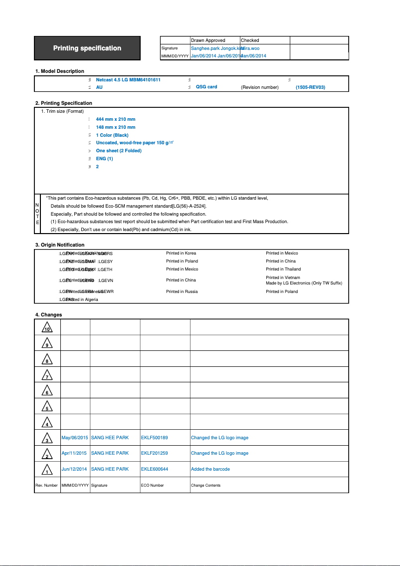 Página 1 del manual Guía de inicio rápido LG 47LB5820