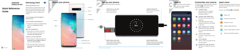 Page n°1 - Guide de démarrage rapide Samsung Galaxy S10e