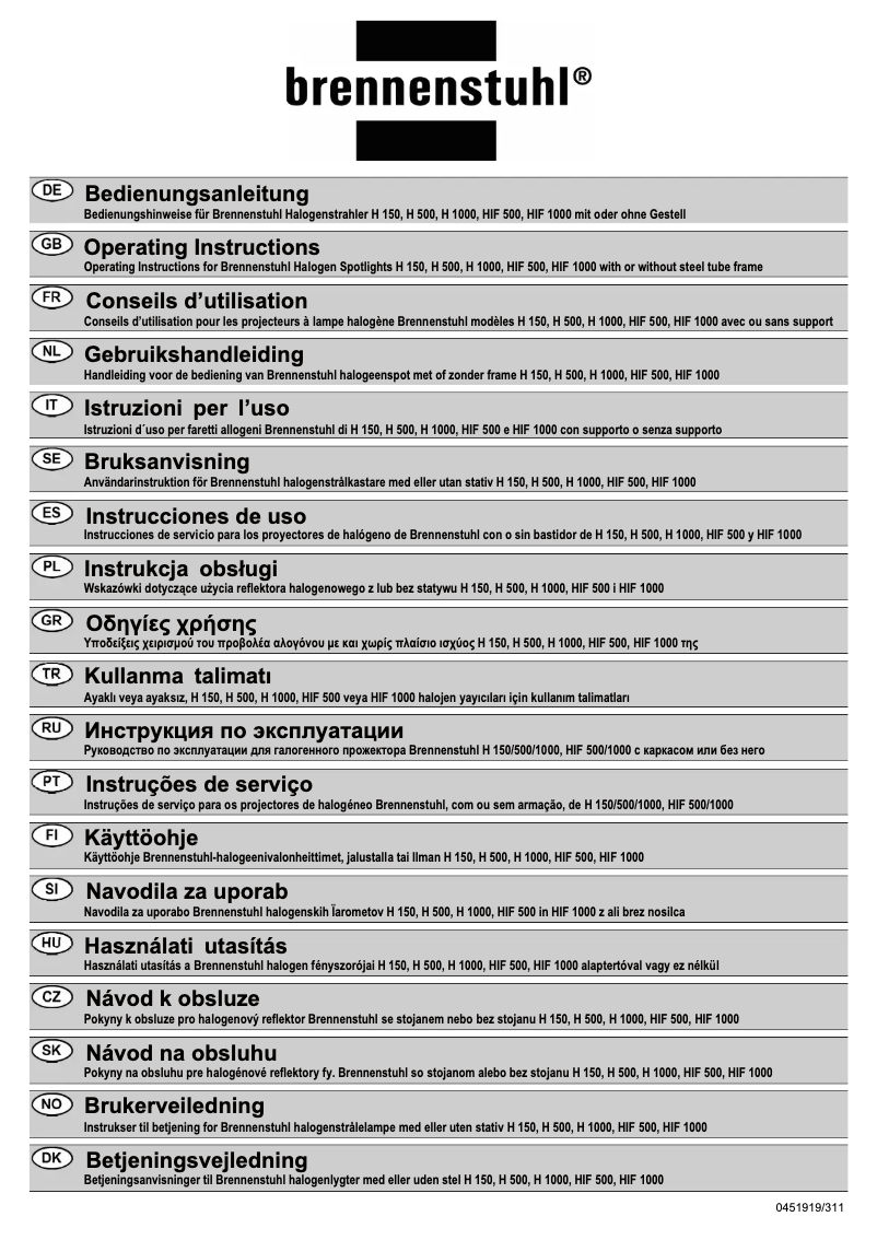 Page 1 de la notice Manuel utilisateur Brennenstuhl Brobusta HIF 1000