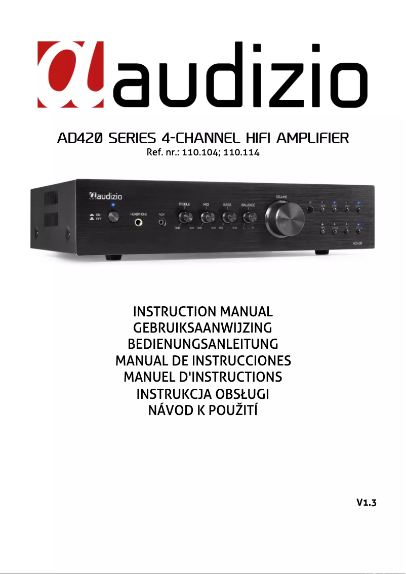 Page n°1 - Manuel utilisateur Audizio AD420A