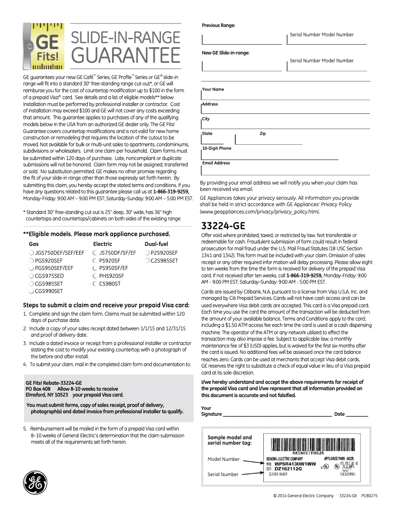 Page 1 de la notice Brochure GE JGS750DEFBB