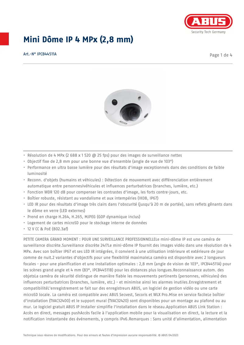 Imagen de la primera página del manual del dispositivo IPCB44511A