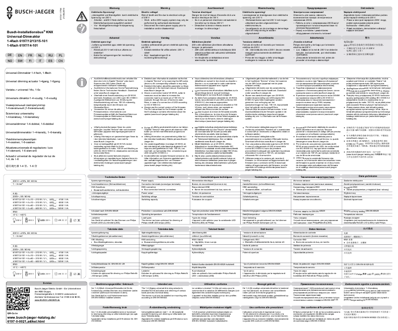 Page n°1 - Manuel utilisateur Busch-Jaeger 2CKA006197A0034