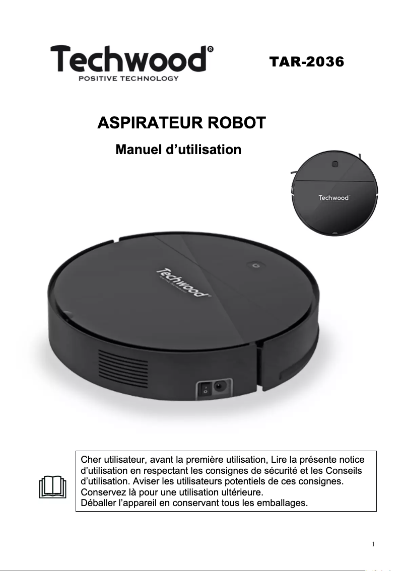 Page 1 de la notice Manuel utilisateur Techwood TAR-2036