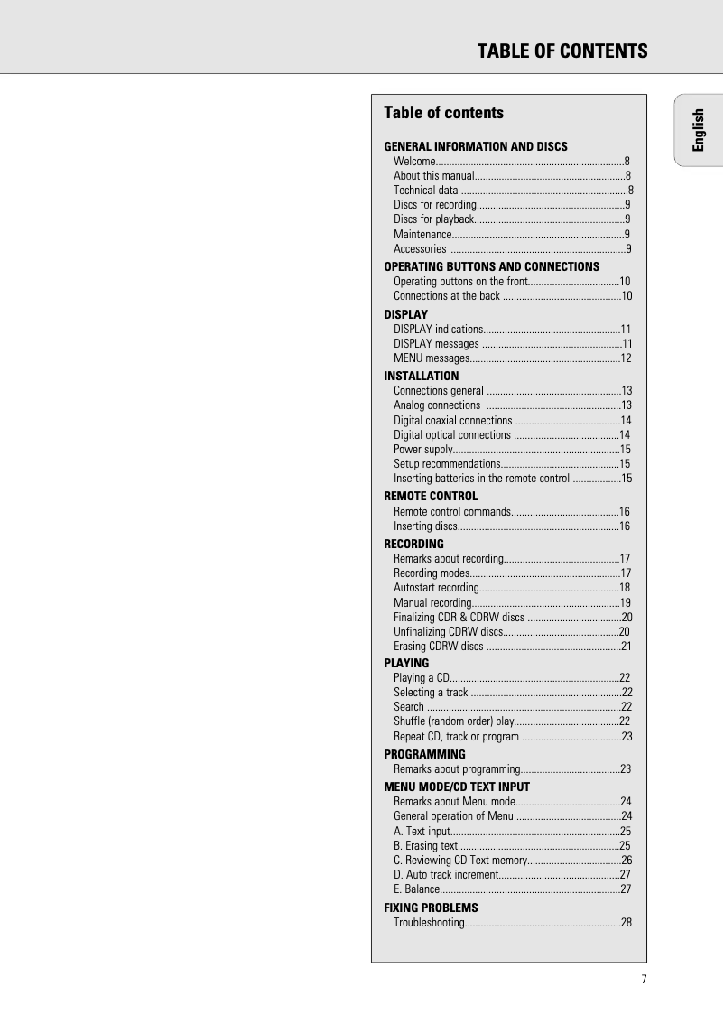 Page 1 de la notice Manuel utilisateur Philips CDR770