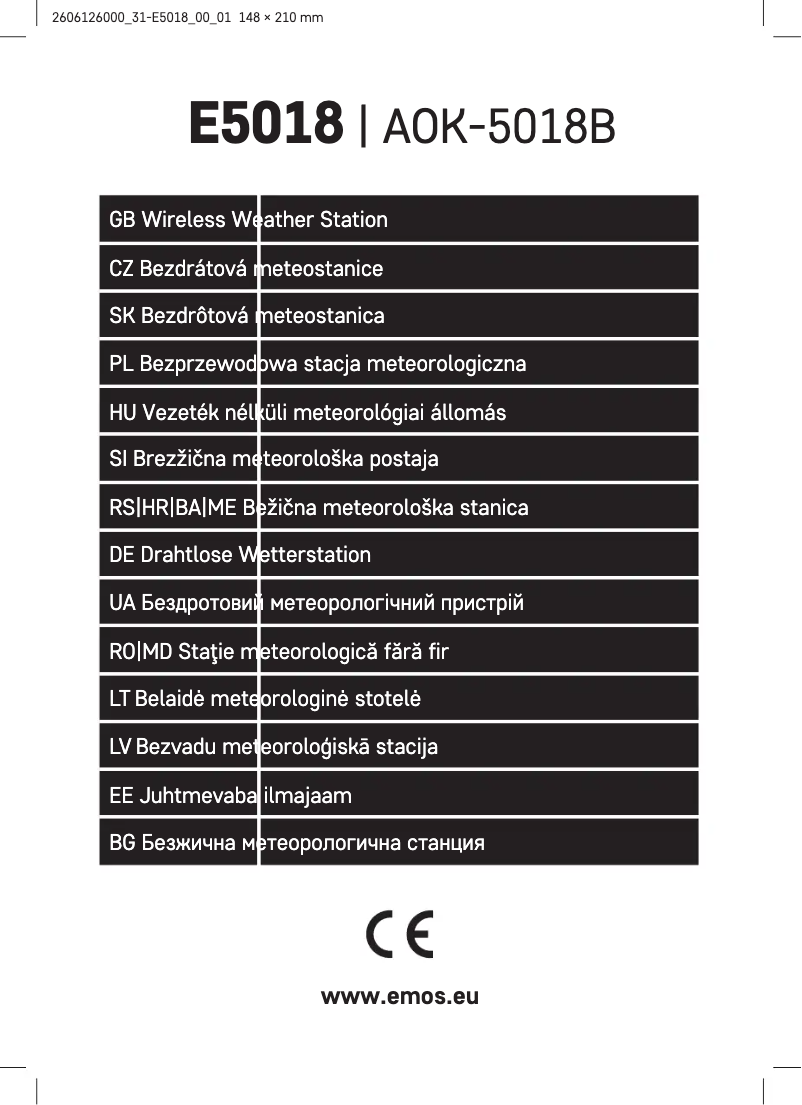 Page 1 de la notice Manuel utilisateur Emos E5018