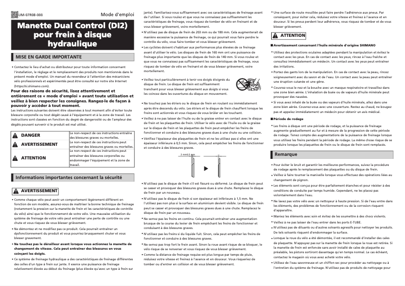 Page n°1 - Manuel utilisateur Shimano ST-R8070-R