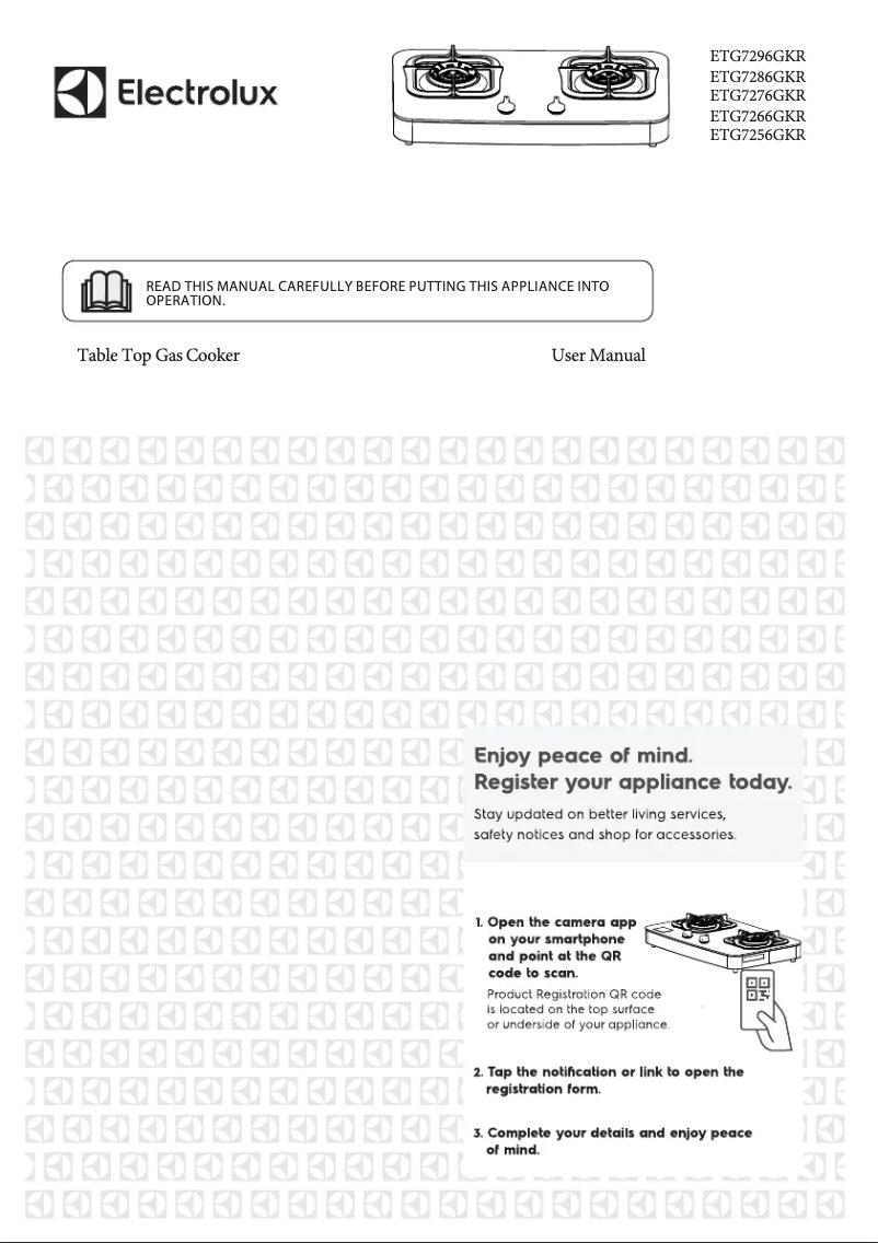 Image de la première page du manuel de l'appareil ETG7256GKR