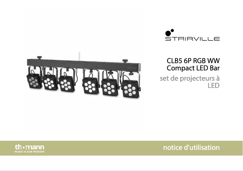 Page 1 de la notice Manuel utilisateur Stairville Compact LED Bar CLB5 6P RGB WW
