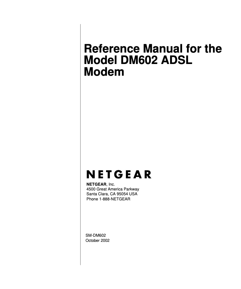 Page 1 de la notice Manuel utilisateur Netgear DM602