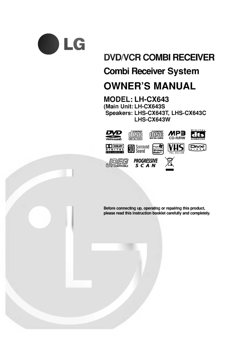 Page 1 of the manual User Manual LG LH-CX643S