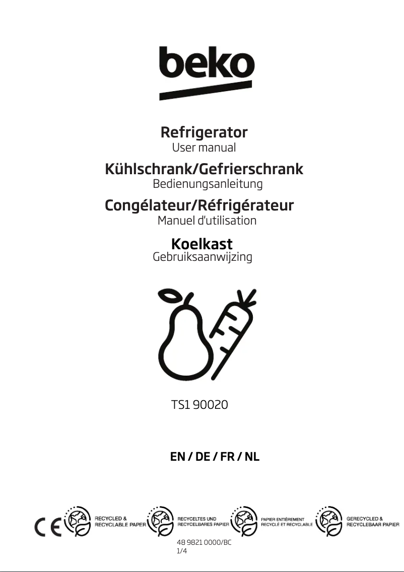 Image de la première page du manuel de l'appareil TS1 90020