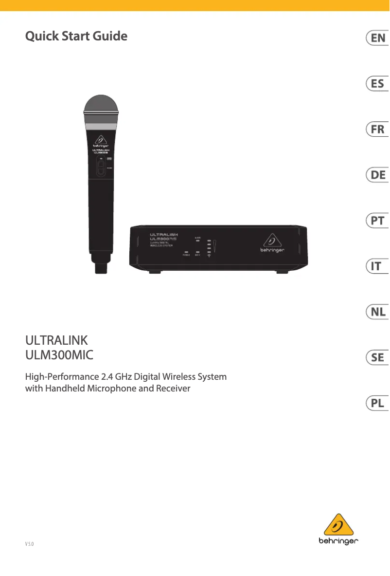 Page 1 de la notice Manuel utilisateur Behringer Ultralink ULM300MIC