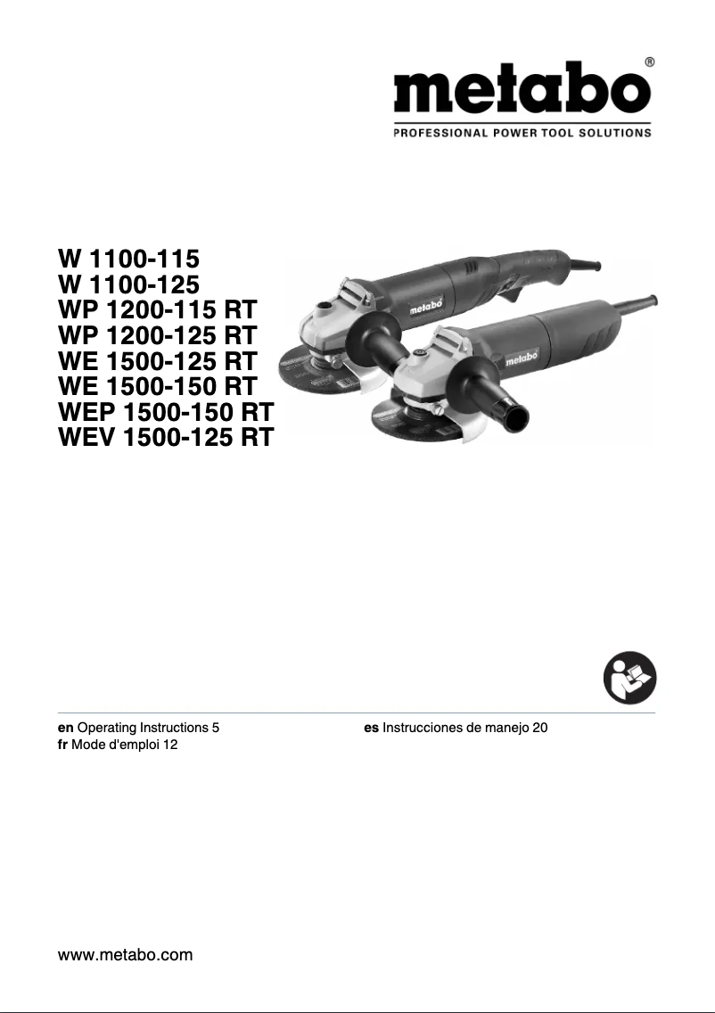 Page n°1 - Manuel utilisateur Metabo WEP 1500-150 RT