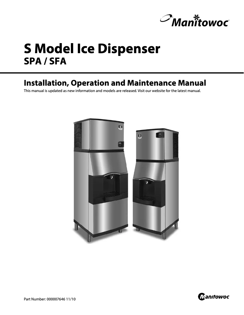 Page 1 de la notice Manuel utilisateur Manitowoc SPA-160