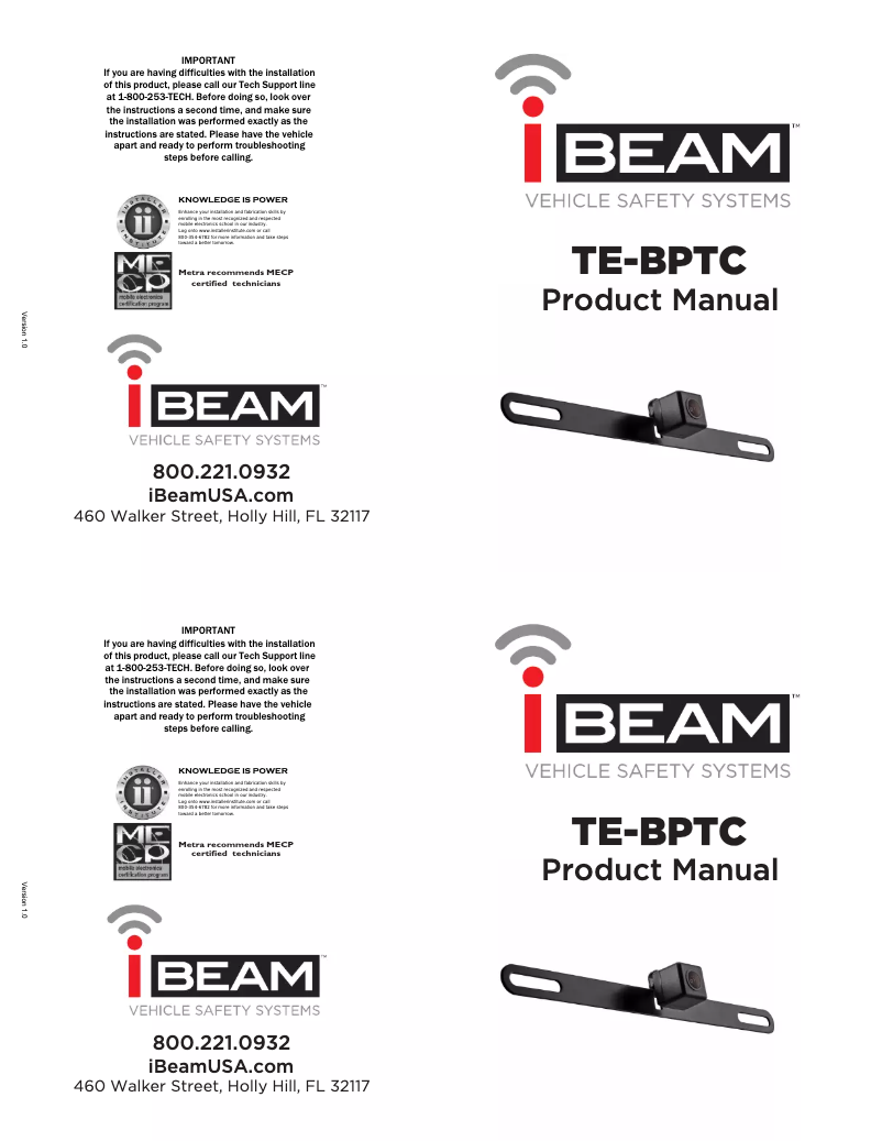 Image de la première page du manuel de l'appareil TE-BPTC