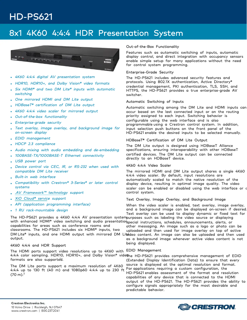 Image de la première page du manuel de l'appareil HD-PS621