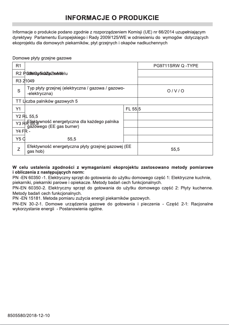 Page 1 de la notice Manuel utilisateur Amica Q-Type PG9711SRW