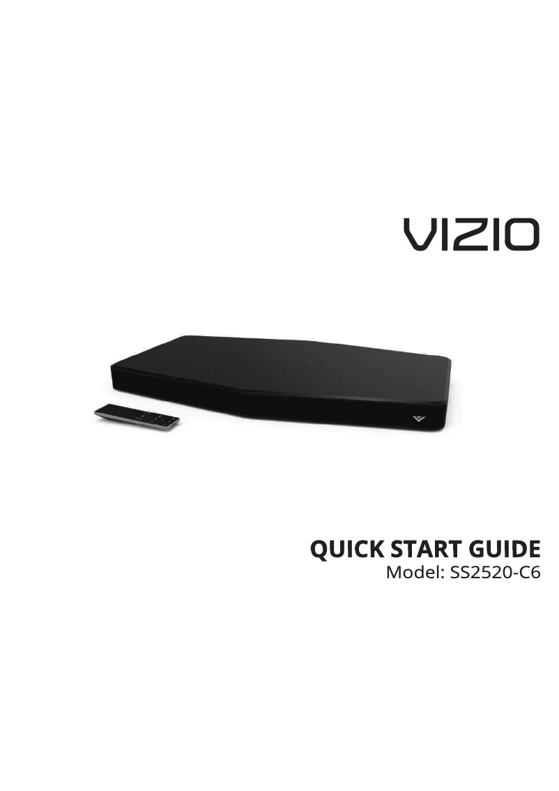 Page 1 de la notice Guide de démarrage rapide VIZIO SS2520-C6
