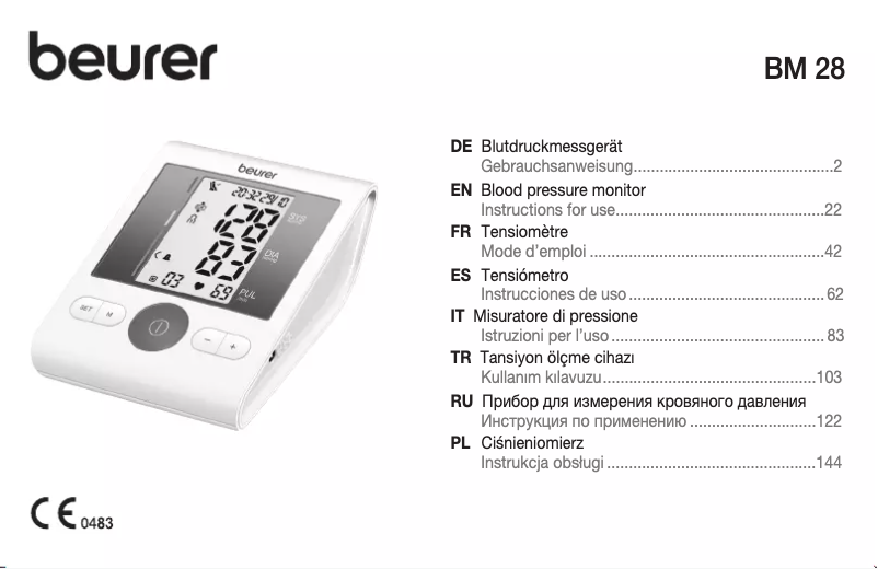 Page 1 de la notice Manuel utilisateur Beurer BM 28 HSD