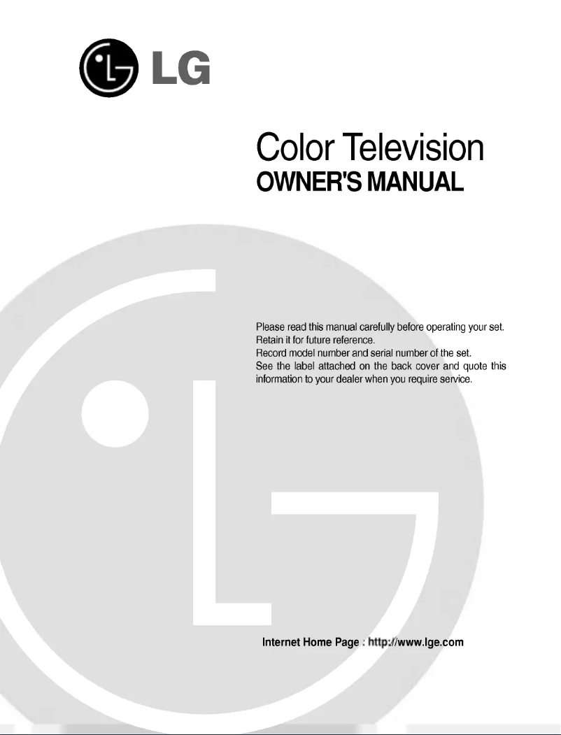 Page 1 de la notice Manuel utilisateur LG RP-29CC90