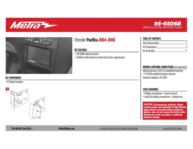 Page n°1 - Manuel utilisateur Metra 95-6506B