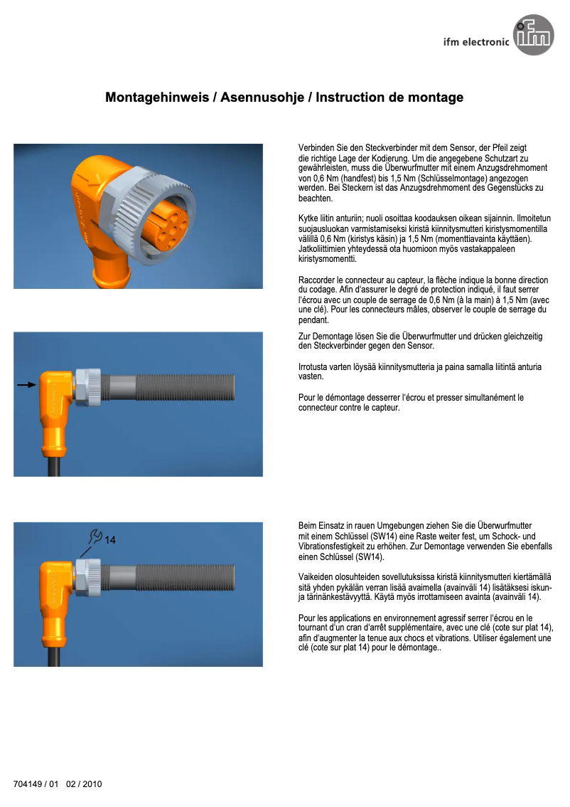 Page n°1 - Manuel utilisateur IFM EVT563