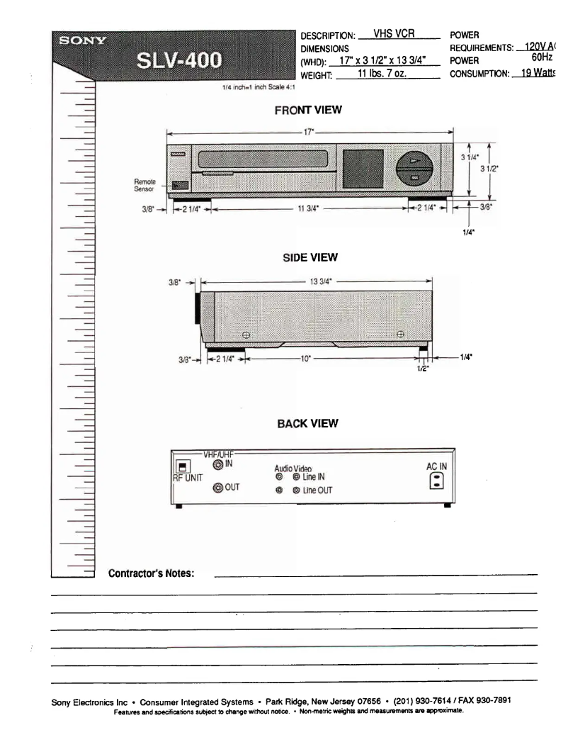 Image de la première page du manuel de l'appareil SLV-400