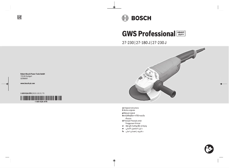 Page n°1 - Manuel utilisateur Bosch GWS 27-230 Professional